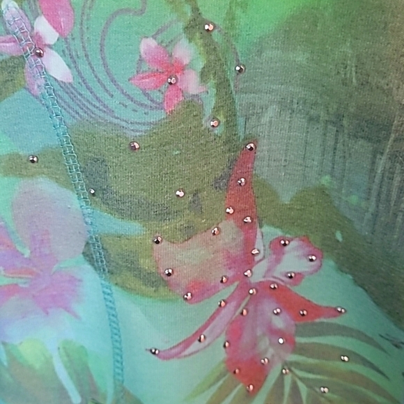 Green Tea Short Sleeve Hooded Swearshirt Size XXL - Picture 3 of 9